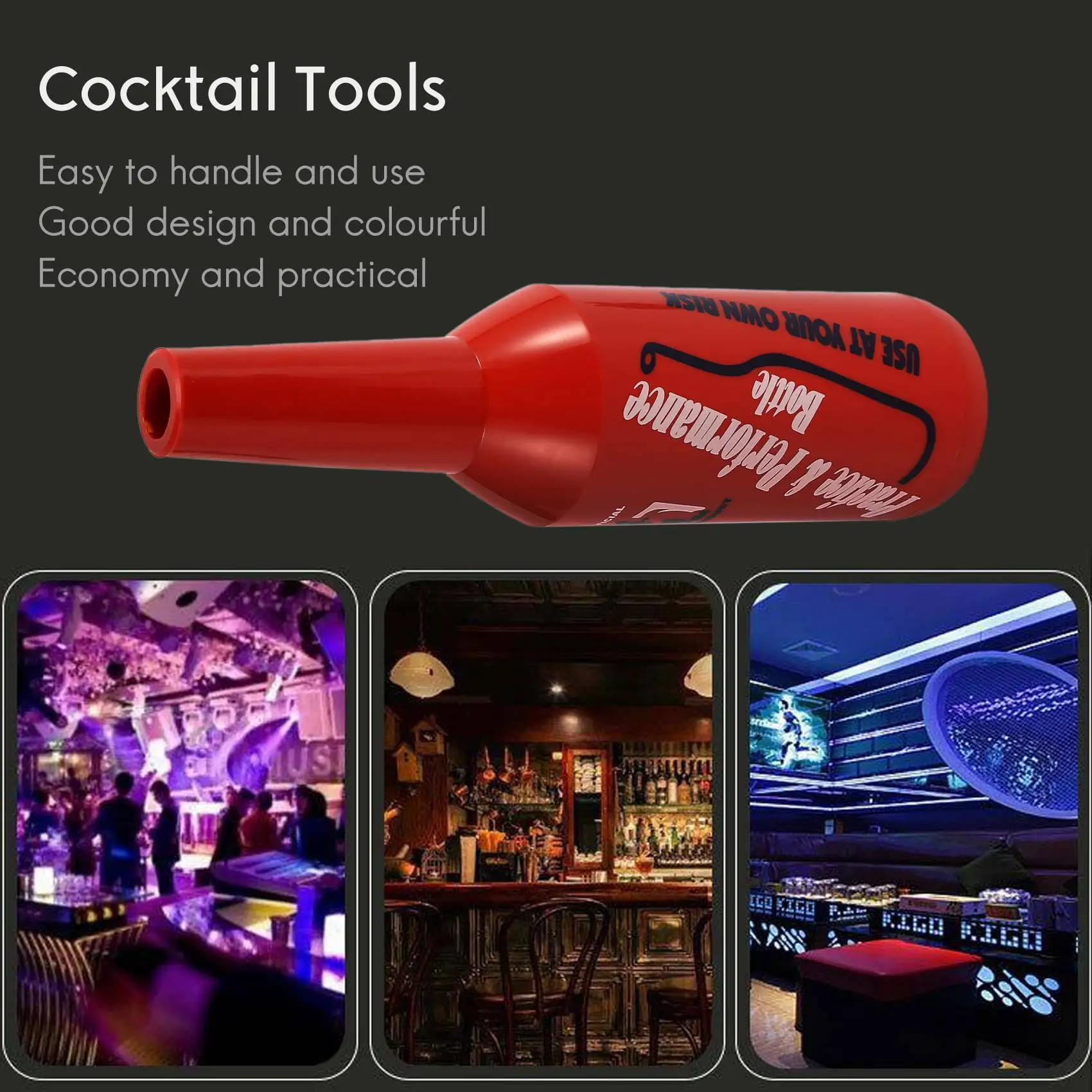 Flair Bartender Bartending Practice Bar Pub Botella Vino Coctelera - Rojo