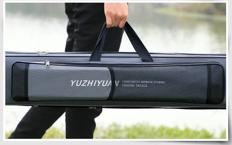 Ausklappbare Angeltasche 80-130cm Nicht Faltbare Oxford Angelrutentasche für Rute, Rolle, Köderbox Reise-Angelzubehör Aufbewahrungskoffer – Detail 5