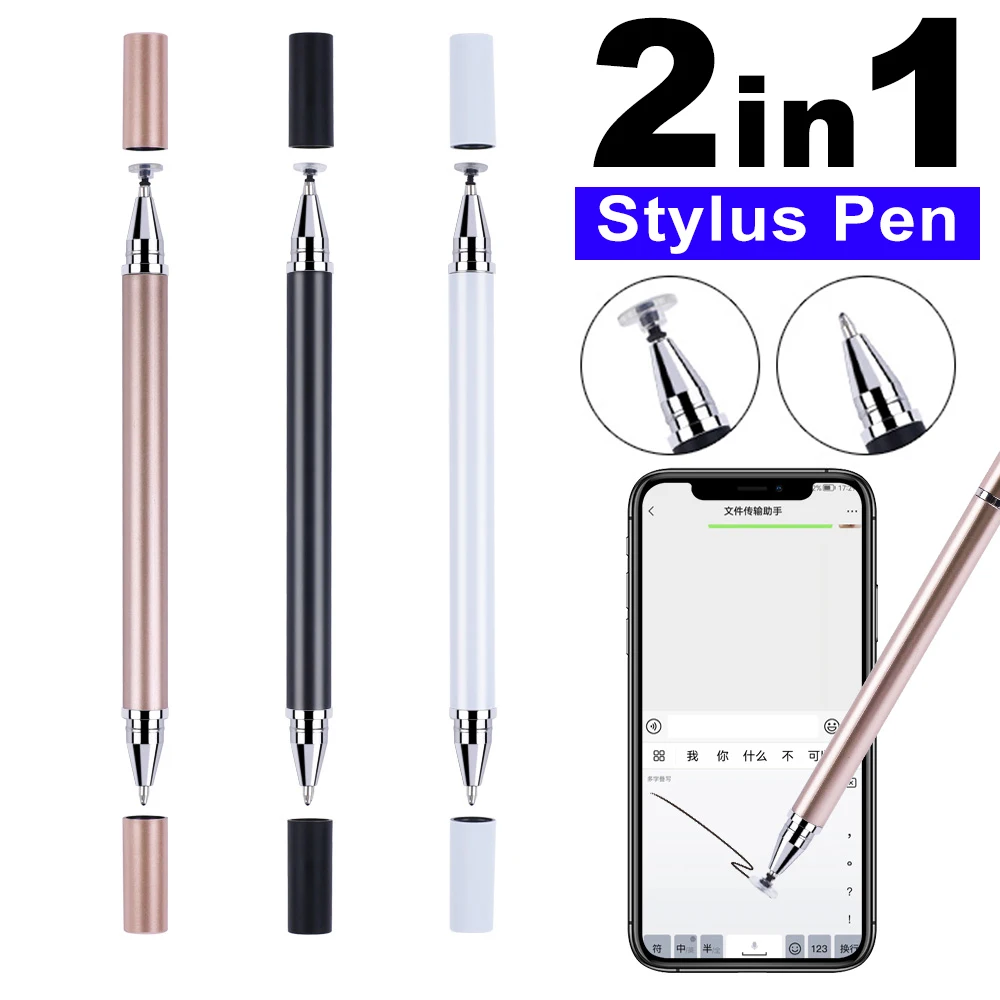 

2 In 1 Stylus Pen For Cellphone Tablet iPad Touch Pencil For iphone Samsung Universal Android Phone Writing Drawing Sketch Pen