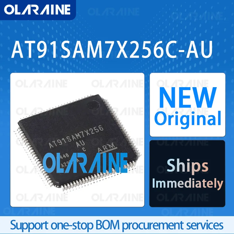 

1/5/10Pcs AT91SAM7X256C-AU LQFP-100 original ic chip 8ARM Microcontroller RoHS Core ARM7TDMI Program memory256kB Voltage1.95V