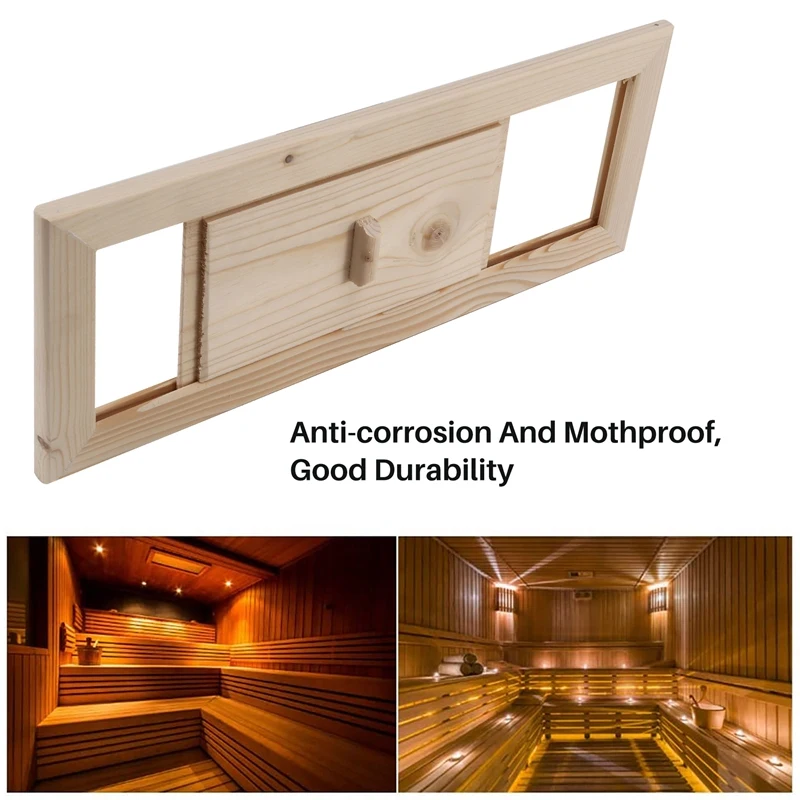 2 Pieces Of Multifunctional Cedar Retractable Vents Ventilated Louver Cedar Sauna Grille