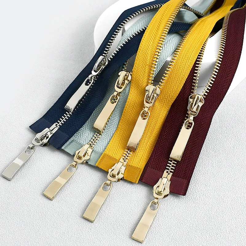 

80/100/120cm 5# Metal Zipper Tape with Double Sliders Jacket Coat Closure Zippers Garment Decor DIY Zips Repair Accessories