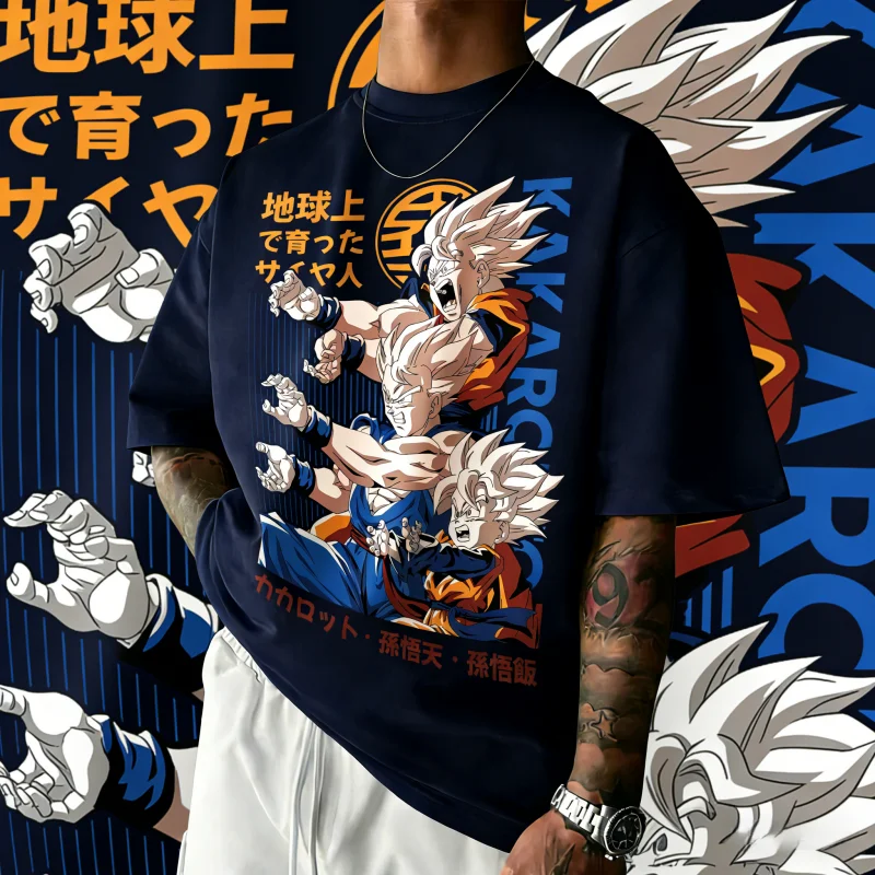 2026 Neues Sommer-T-Shirt zum 40. Jubiläum von Dragon Ball, Kakarot, 100% Baumwolle, Anime-Druck, Modisches T-Shirt, Übergröße, Streetwear, Unisex, Y2k
