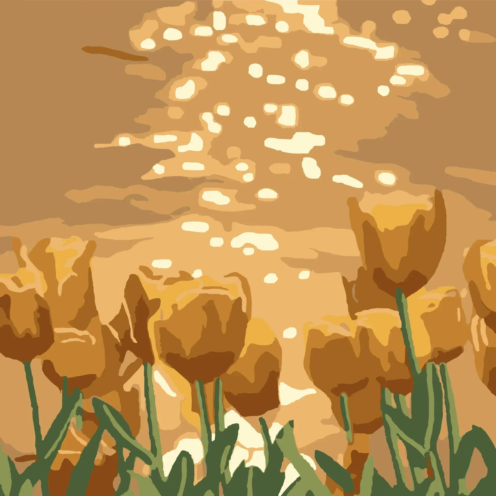 

23532-Tulip diy digital acrylic flower painting explosion hand-filled landscape painting