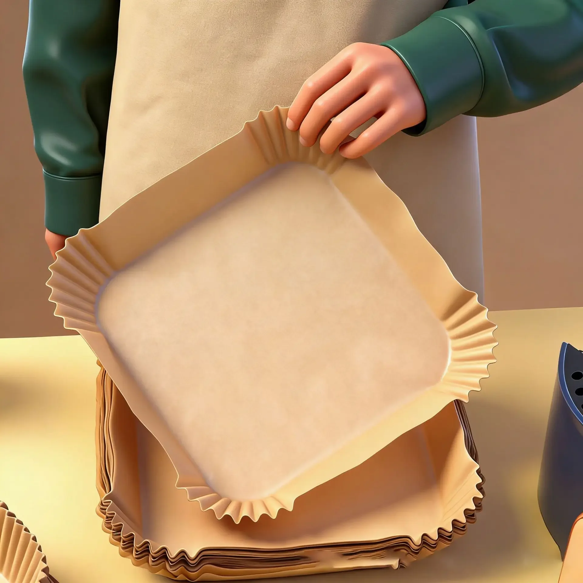Air Fryer Paper Oven Paper Disposable Send Brush Non-Stick Airfryer Baking Papers Liners Parchment Paper for Baking Microwave