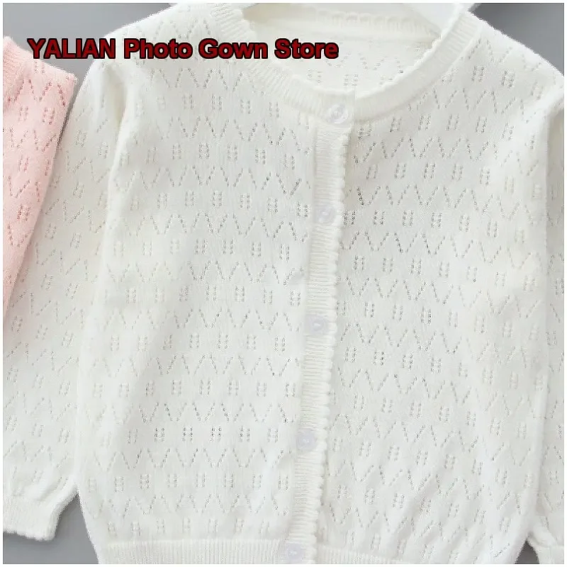 Girls Pure Cotton Autumn Clothing 2025 Western Style Children Knit Top Outerwear Little Girls Jacket Kids