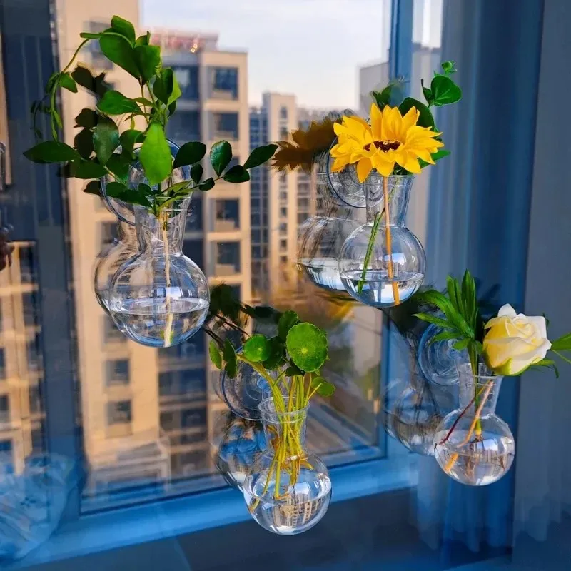new-top quality acrylic wall mounted transparent vase hydroponics planter propagation station plastic flower pot for home