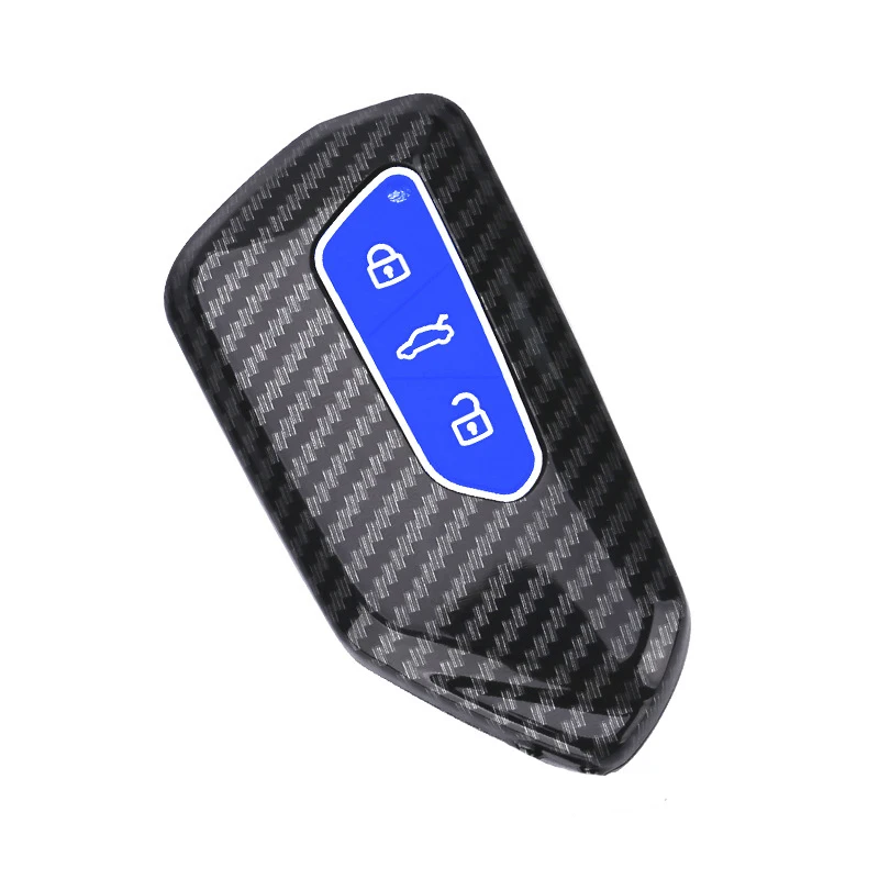 ABS Carbon Fiber Car Key Cover For Skoda Octavia A8 MK8 MK4 2020 2021 For Seat Leon Fr Mk4 Cupra Formentor For VW Golf 8 ID-4