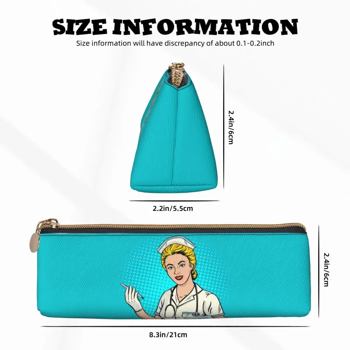 Nurse Pop Art Style Pencil Case Fashion School  Cases Triangle Girls Boys Cute Large Capacity Pen Box Stationery Organizer