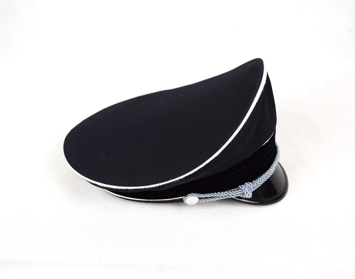 Cosplay German Elite Whipcord Officer Cap Hat Sweat Ring Made Leather Reenactment