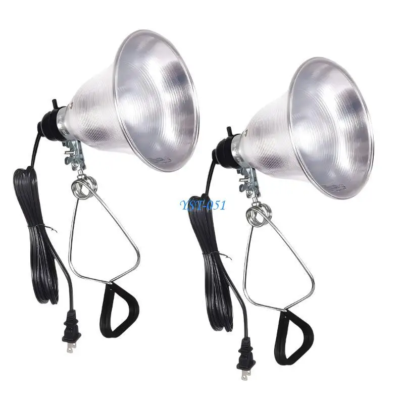 

E15A 150W Aluminum Clamps Lamp Covers Offering 360 Degree Adjustment Metal Texture Suitable for Garage Studio Pet Enclosure