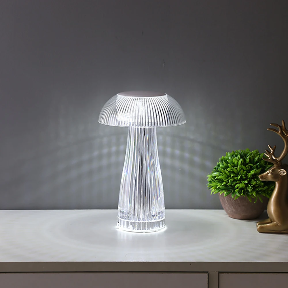 Mushroom Crystal Table Lamp LED  Ambient Light Touch Night Light for Restaurant Cafe Bar Living Room Bedroom Bedside Decoration