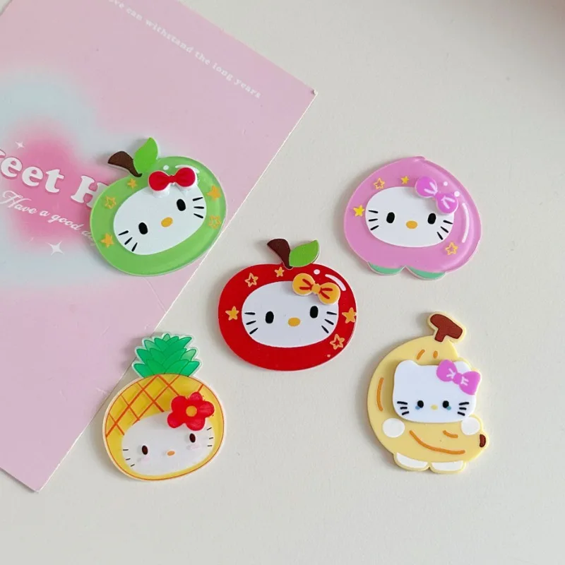 

Fruit Head Cover Hello Kitty Acrylic Accessories Cute Cat Handmade DIY Material Bag Jewelry Cartoon Patch Shoe Flower Gift