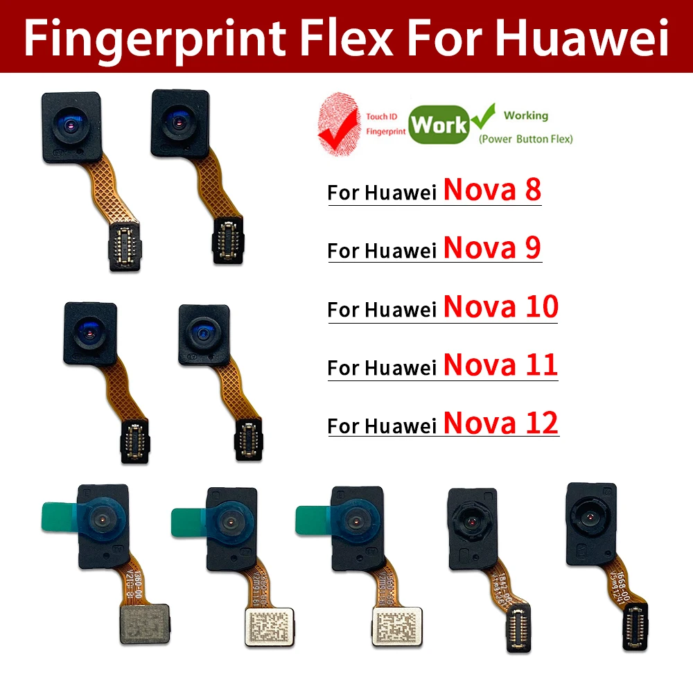 

Fingerprint Sensor Home Return Key Menu Button With Power Flex Cable For Huawei Nova 8 Se 8 Pro 9 10 Pro 11 Ultra 12 Lite 12s