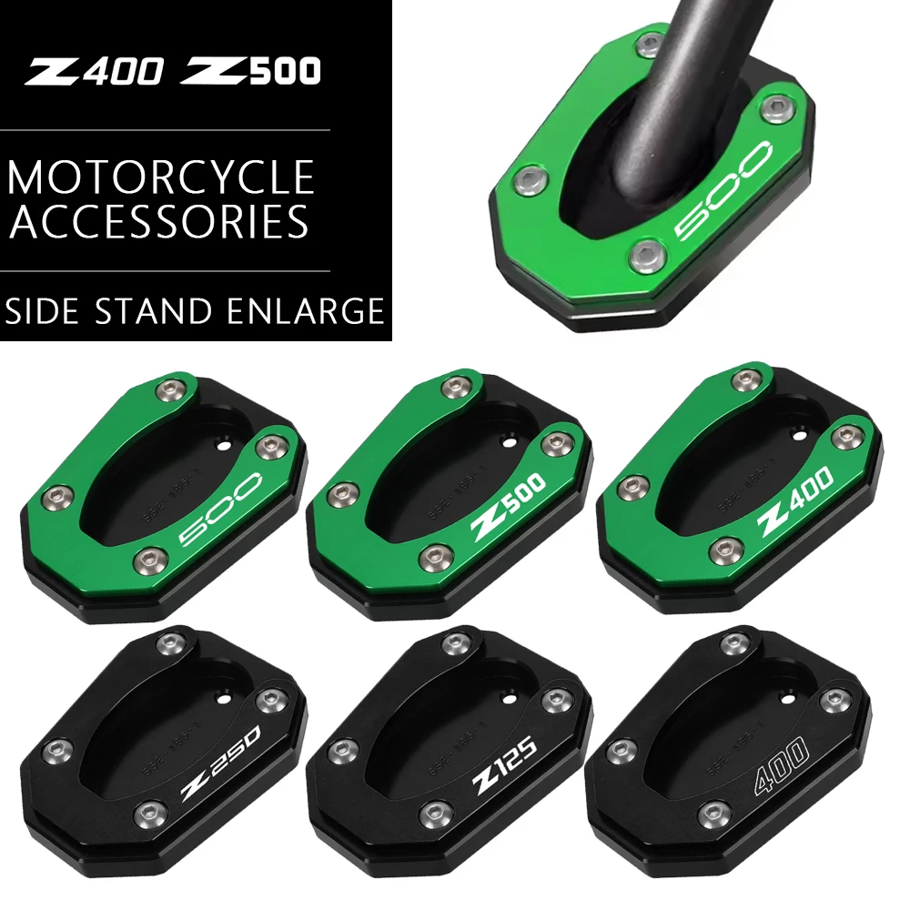 

Motorcycle Side Stand Enlarged Plate Kickstand For Kawasaki Z400 Z500 NINja 125 250 400 500 7 Hybrid ZX25R ZX4R ZX4RR 2019-2026