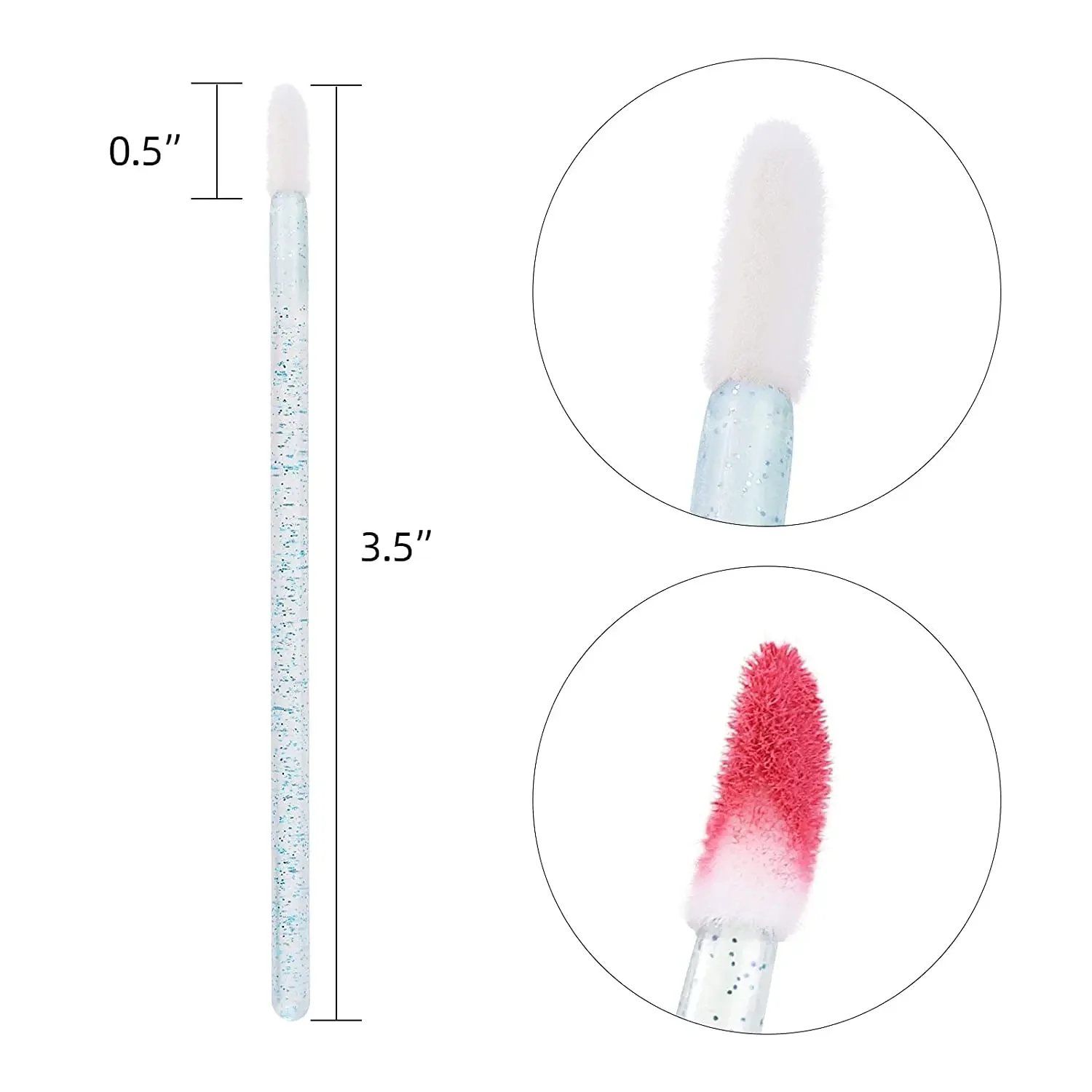 1000 Stuks Wegwerp Crystal Stick Lip Borstel Mascara Wands Applicator Diamant Borstels Cosmetische Voor Wimpers Extensions Levert