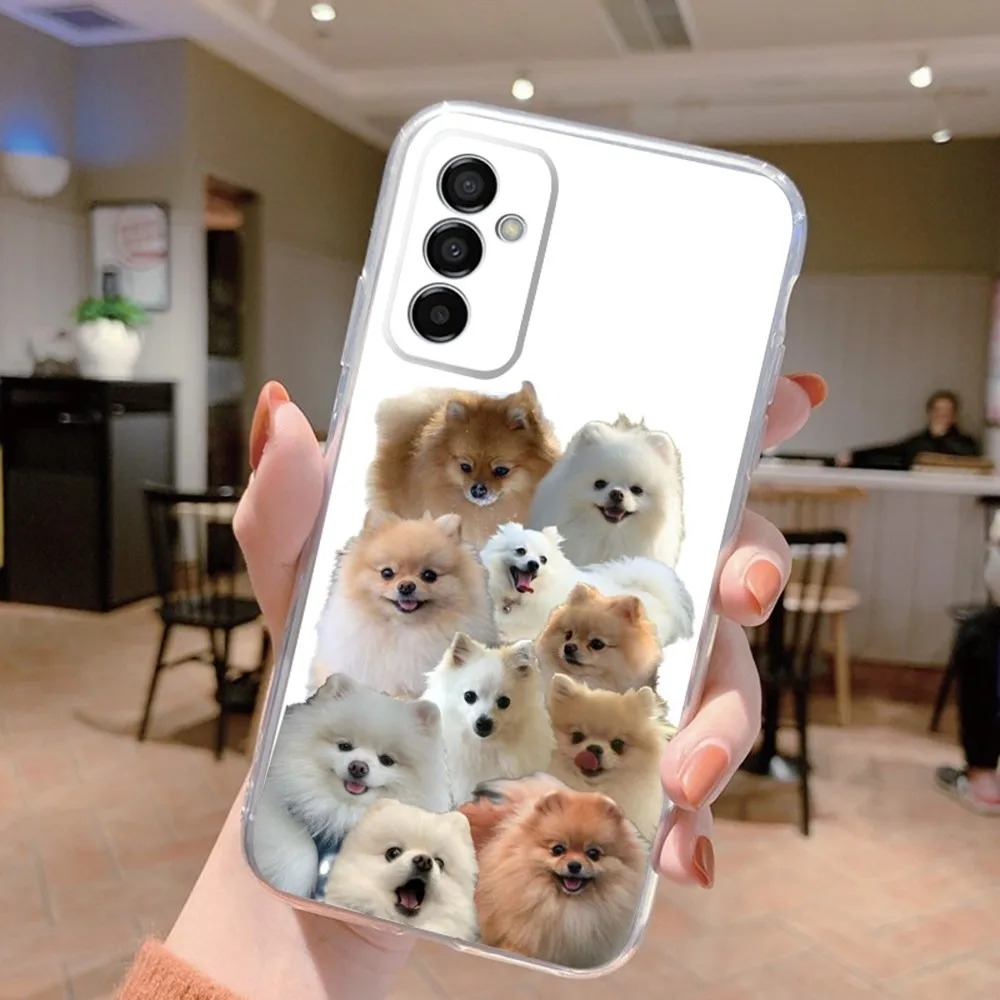 Cute Pomeranian Dogs Phone Case Silicone For Samsung S30,S23,21,22,20 Ultra,S20 FE lite,S10,9,PIus Note20ultra Cover Clear