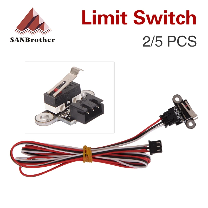 2/5SET Endstop Mechanical Limit Switch Module 3D Printer Kits Endstop Switch Horizontal Type for RAMPS 1.4 RepRap DIY Parts