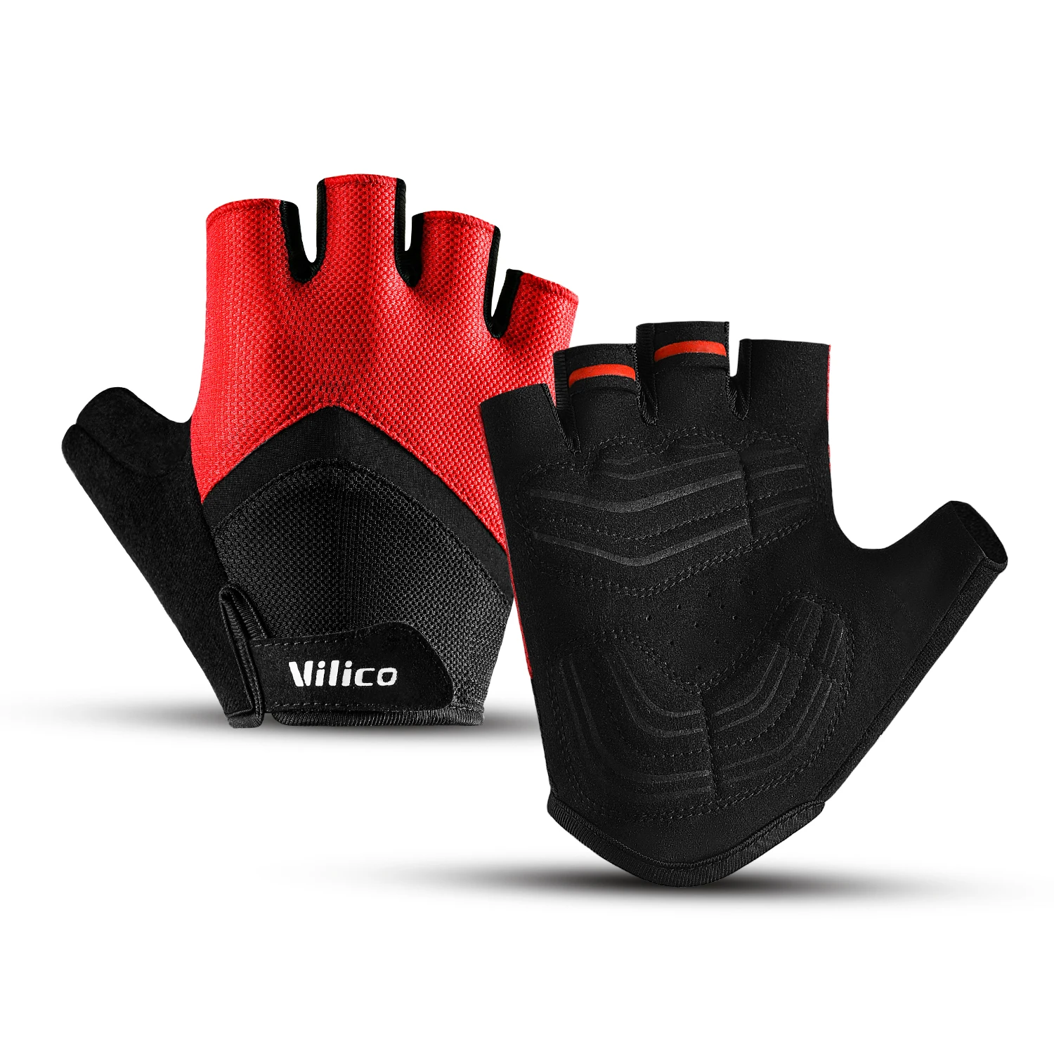 Guantes de medio dedo para bicicleta de montaña, transpirables, gruesos, con almohadilla de palma, a prueba de golpes, para Fitness, ciclismo y conducción