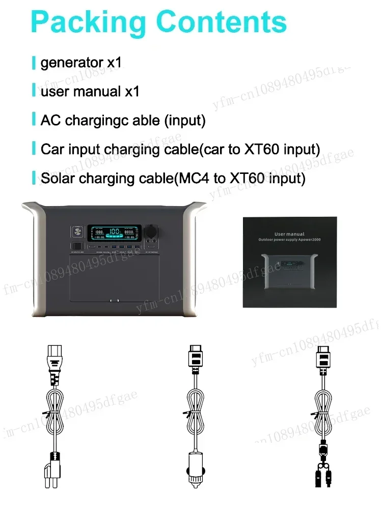 Przenośna elektrownia 2600 W Lifepo4 Baterie Zewnętrzny mocny power bank 640000 mAh Bateria wtórna o dużej pojemności Camping