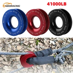 Aluminum 41000lb Recovery Ring Towing Rope Loop Snatch Block Off Road Winch Pulley Cable Hook Kit for Jeep Suv Truck