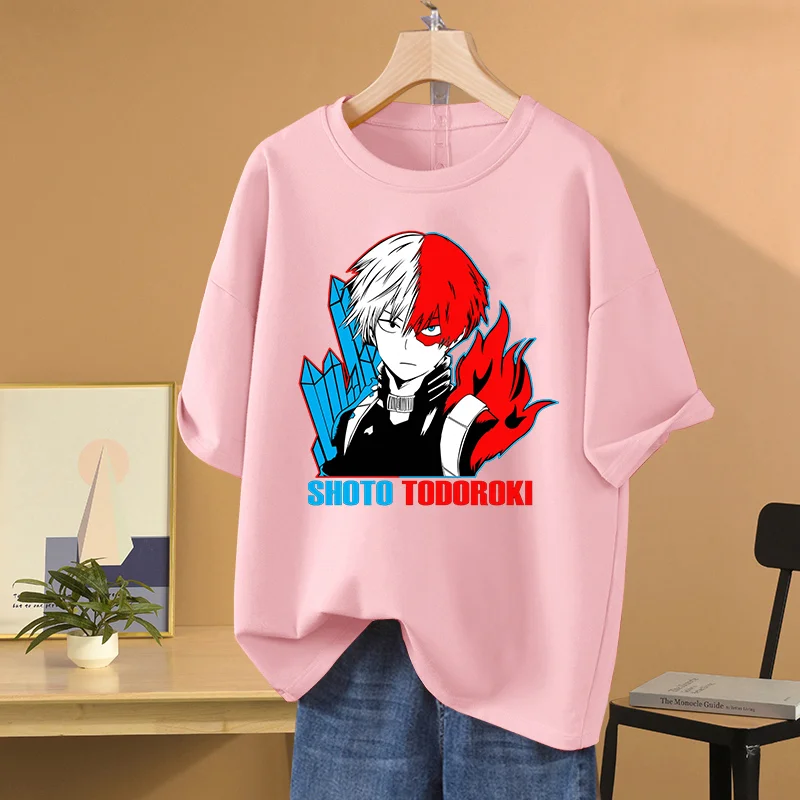 Anime My Hero Academia Todoroki Shoto Print T Shirt Couple student street sports casual T-shirt