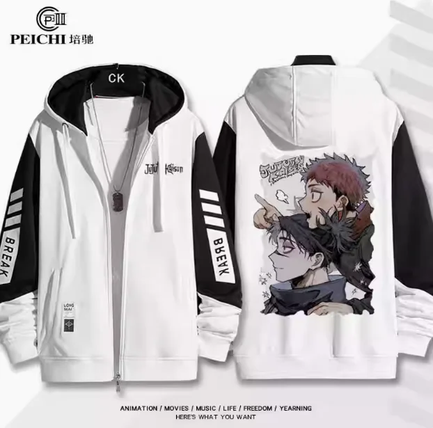 Anime Jujutsu Kaisen Itadori Yuji Hooded Hoodie Cosplay Autumn Winter Men Women Coat Loose Jacket Tops