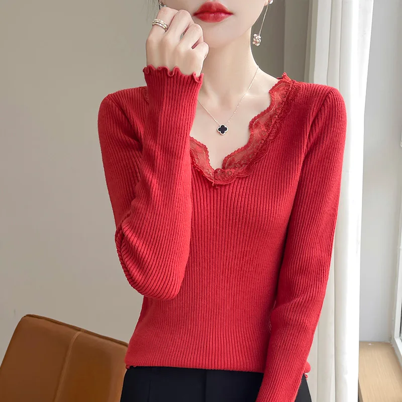 2024 Women\'s Cashmere Sweater Hoodie Women\'s Knitted Sweater V-neck Long Sleeve Autumn/Winter Fashion Sweater Basic Clothing Top