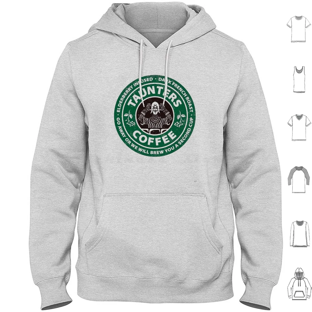 Sudadera con capucha asada francesa de Taunter de algodón de manga larga y el Santo Grial Santo Taunter francés negro