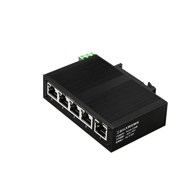 Industrial Switch 5-Port 10/100M 1K Entry    Address Table   for Harsh Industrial Environment Metal Casing