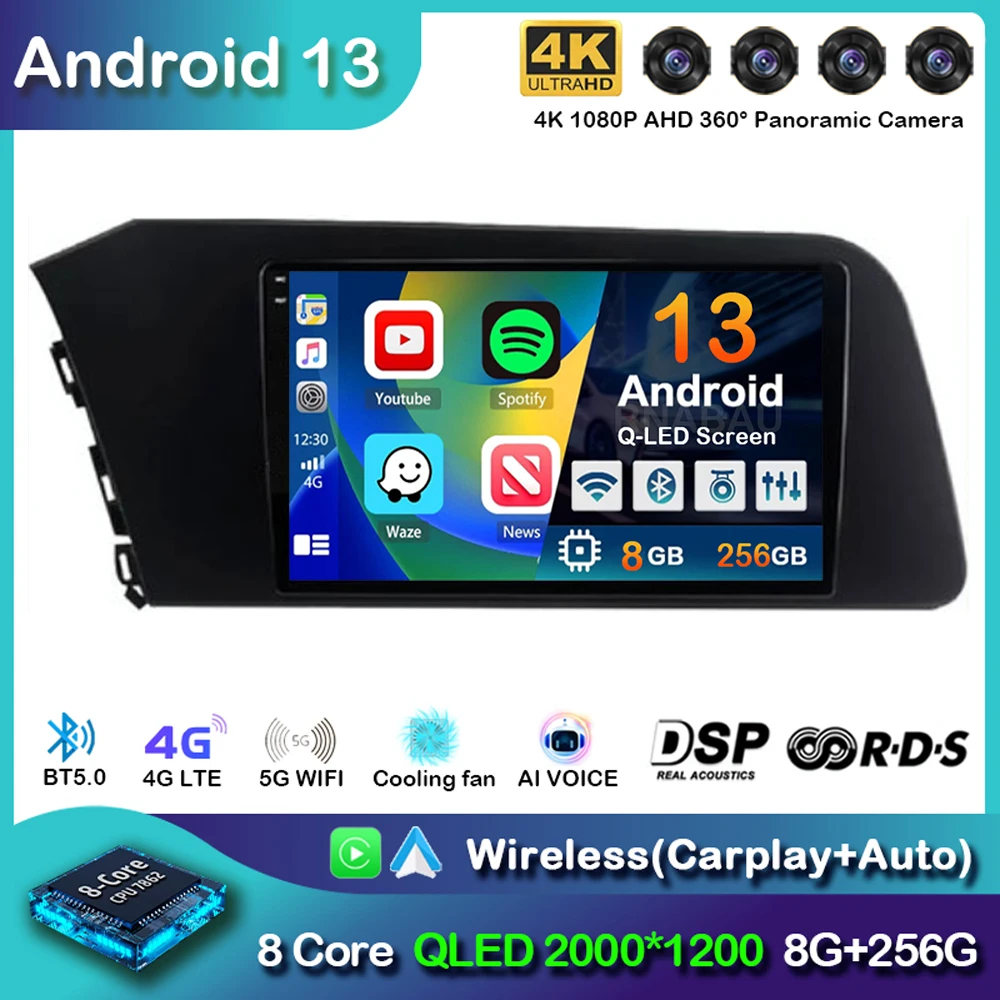 

Android 13 Carplay Auto 4G+WIFI For Hyundai Elantra VII CN7 2020 2021 Car Radio Navigation GPS Multimedia Video Player Head Unit