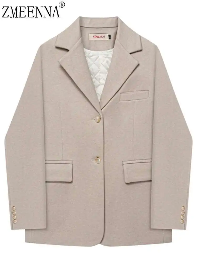

ZMEENNA 2025 New Womens Casual Blazer Lightweight Comfortable Jacket Trendy Relaxed Fit Outerwear Solid Color Coat ZM810