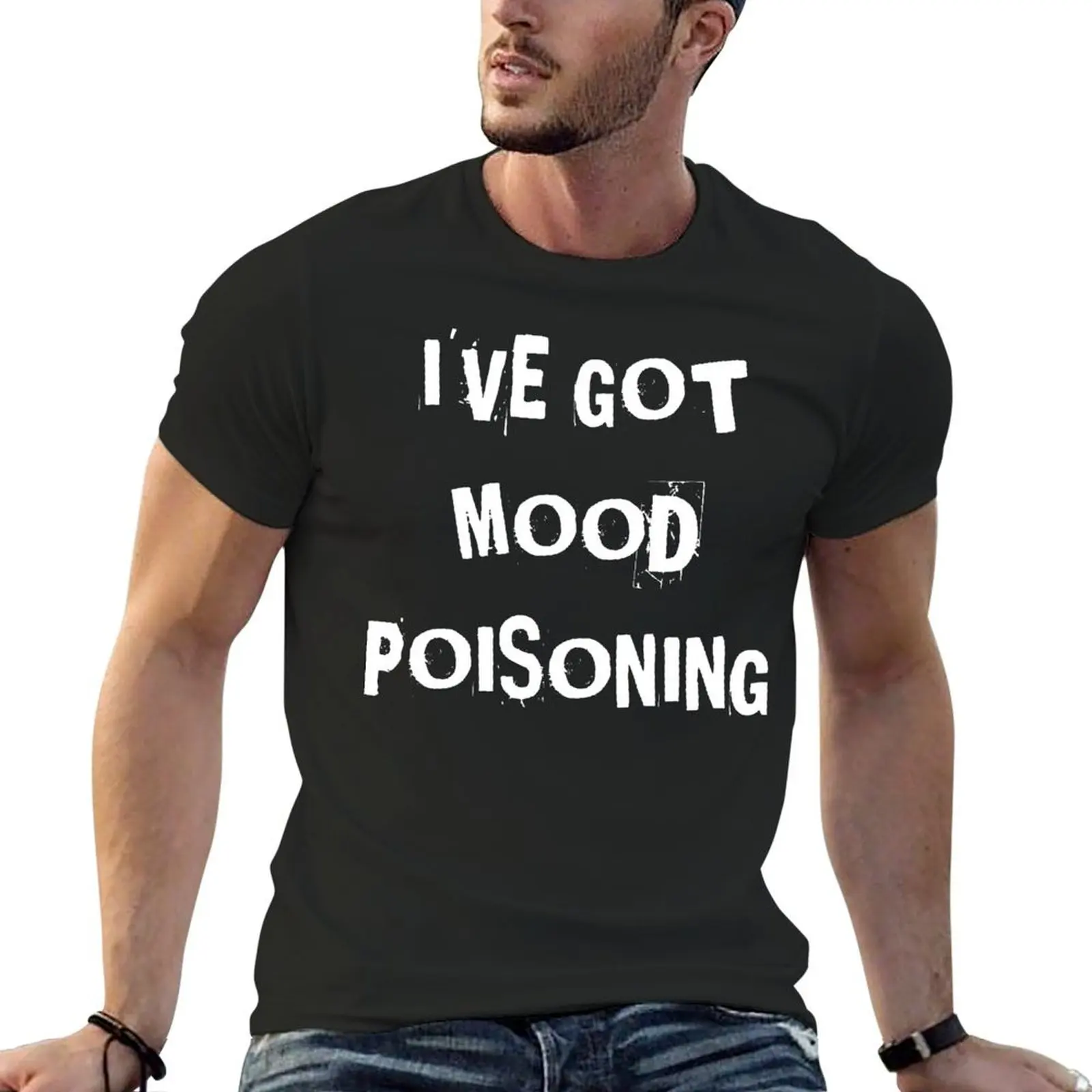 Camiseta divertida de cuello redondo para hombre y mujer, camisa de manga corta con estampado divertido de "I Ve Got Mood" y "Bad Mood", playera de campaña Geeky, ropa clásica de Fitness, talla europea