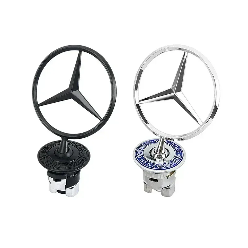 Hood Grille Chrome Star Emblem Logo Mounted Star Front Hood Ornament For Mercedes Benz W204 W205 W203 W211 W212 W213 W201 W210 view 4