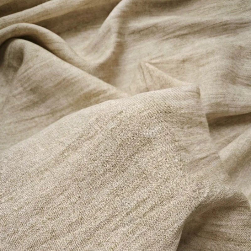 Tela de Lino y Algodón Grueso Color Camel Amarillo, Tela Vintage para Diseñadores de Moda, para Coser a Mano, Abrigos, Vestidos