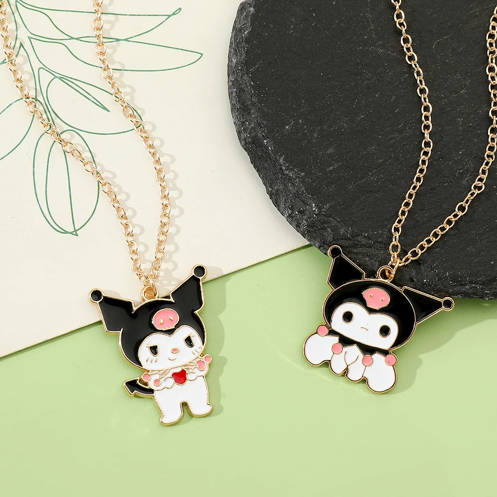 Anime Sanrio Figure Necklace Kuromi Cartoon Metal Necklace Pendant Kawaii Women Girl Party Birthday Accessories Jewelry Gifts