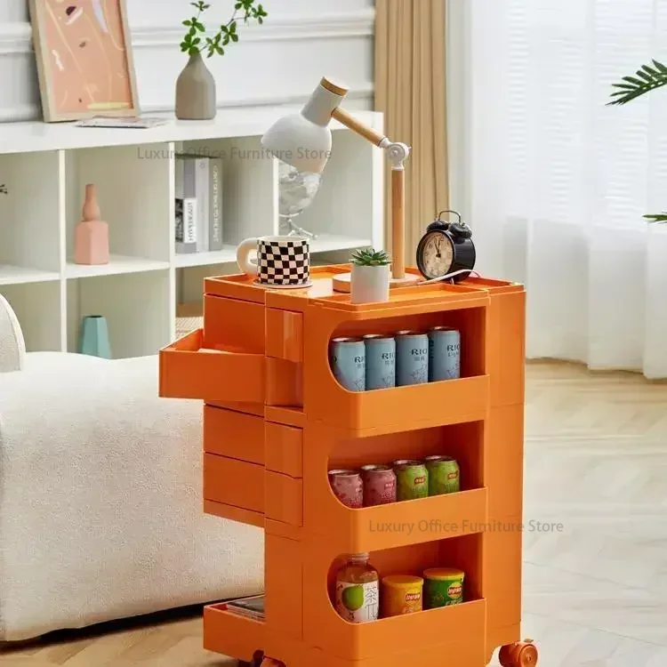 Luxe trolley opbergrek nachtkastje cosmetische opbergkast in stijl beweegbaar roterend multifunctioneel opbergrek