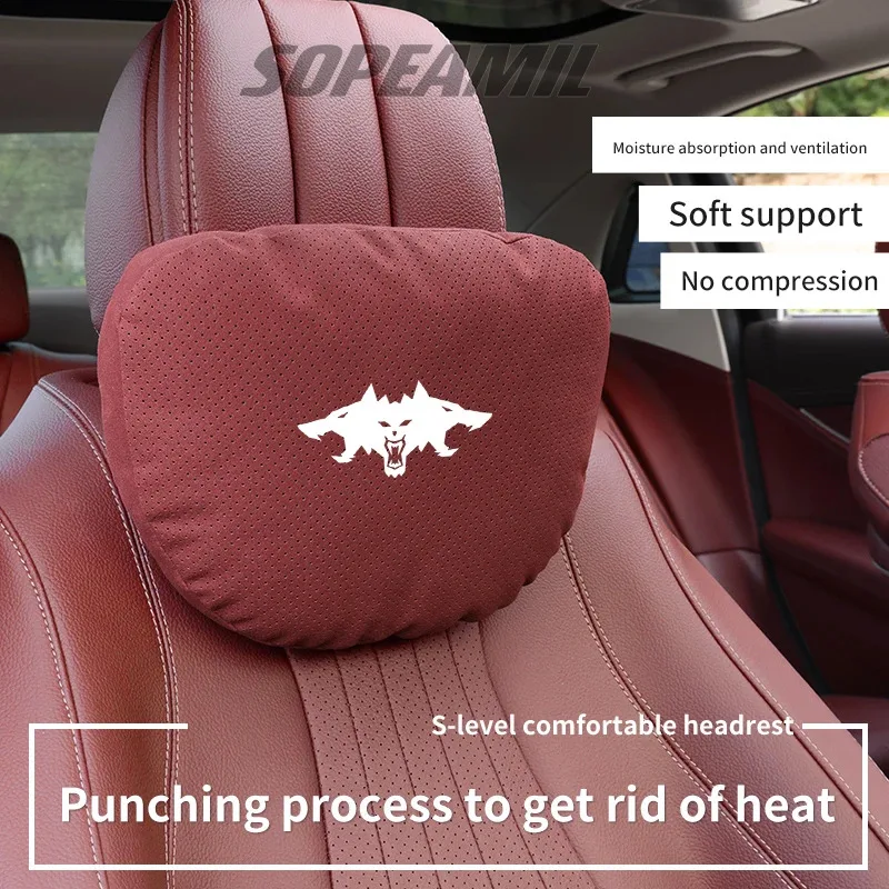 

Car Ventilate Suede Headrest Neck Support Seat Waist Cushion Pillow Tesla Model 3 Model Y Model S Model X Roadsrer Cyberbeast