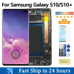 S10 Screen For Samsung Galaxy S10 S10 Puls LCD Display Touch Screen Digitizer Assembly For Samsung S10+ G973F G975F Display