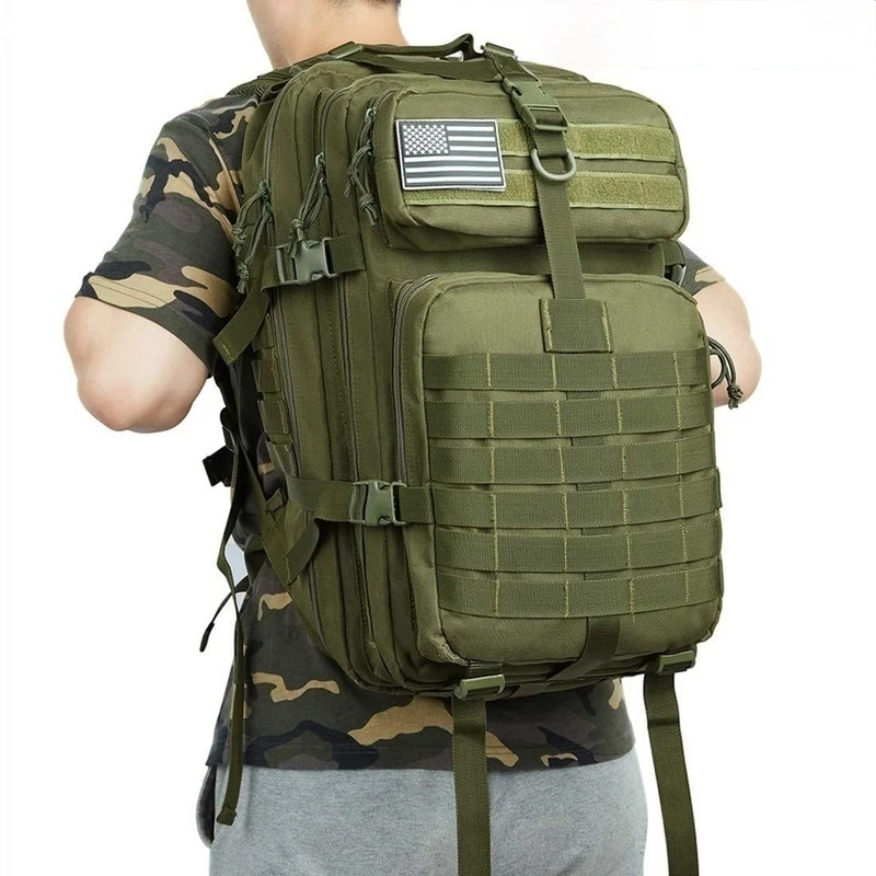 Bolsa de caza impermeable de nailon, mochila militar para exteriores, deportes tácticos, 50L, 1000D