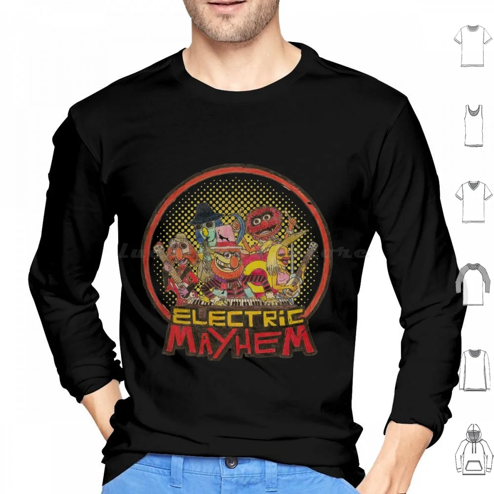 Dr Teeth And The Electric Mayhem Art Hoodies Long Sleeve Animal Drummer The Show Animal Drummer The Show Pets Drums