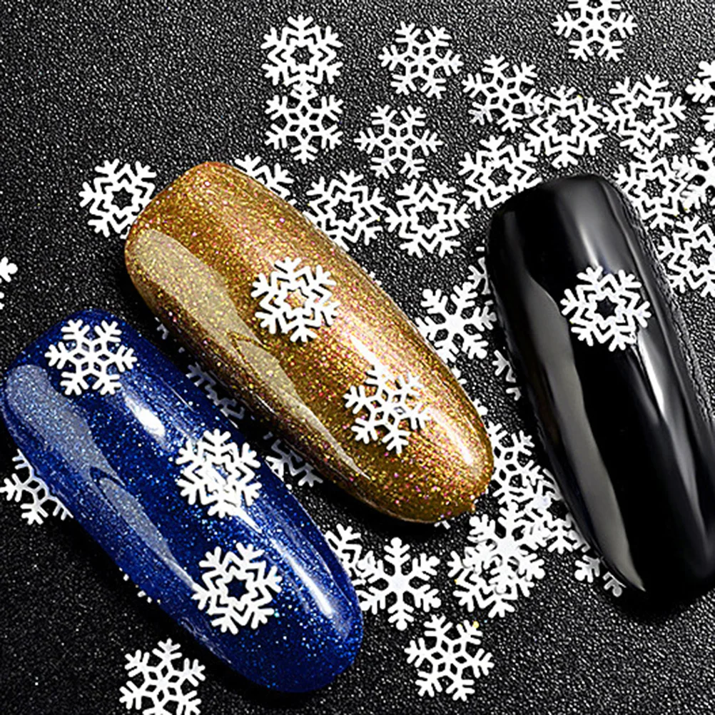 2 قطعة رقائق الكمبيوتر ندفة الثلج الأبيض متعددة الاستخدام ملصقات الأظافر للأظافر الاصطناعية الطبيعية عطلة تصميم مسمار الفن مجوهرات #3