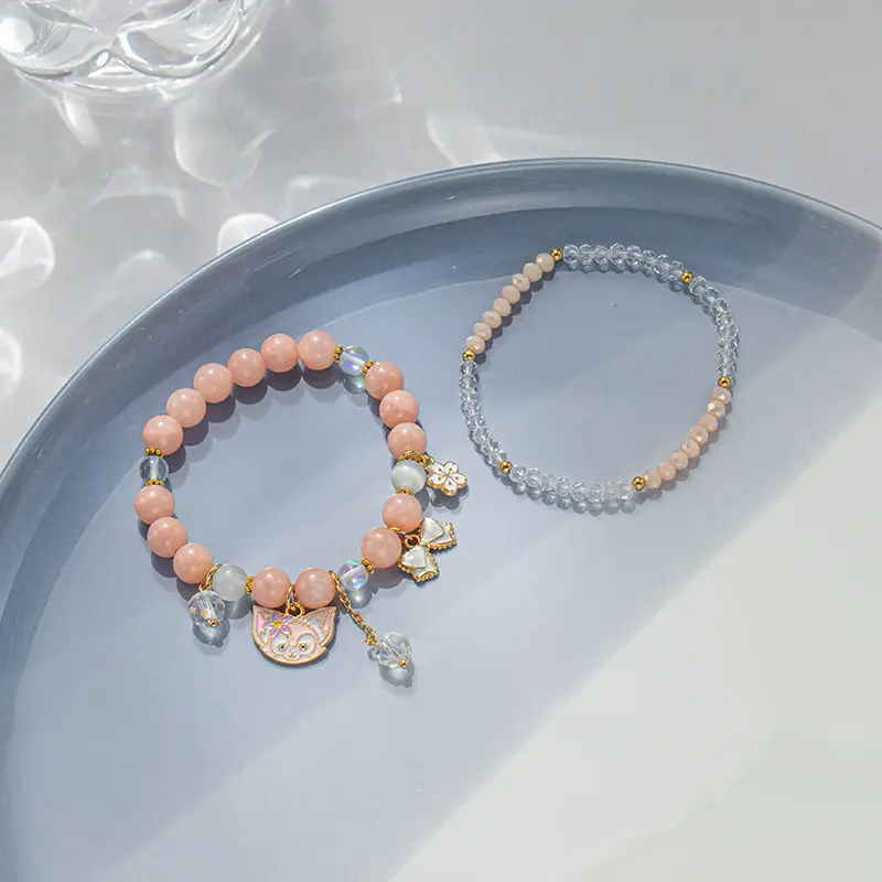 การ์ตูน Disney LinaBelle สาวใหม่น่ารักหวานและแฟชั่นแฟนนักเรียน Multi-Layered ประณีตสร้อยข้อมือคริสตัลของขวัญ