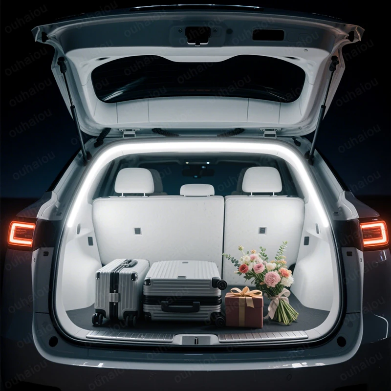 من أجل تعديل ضوء صندوق السيارة Exeed Lx أضواء الغلاف الجوي الأبيض الدافئ الأبيض الخلفي الجذع LED ضوء بار #4