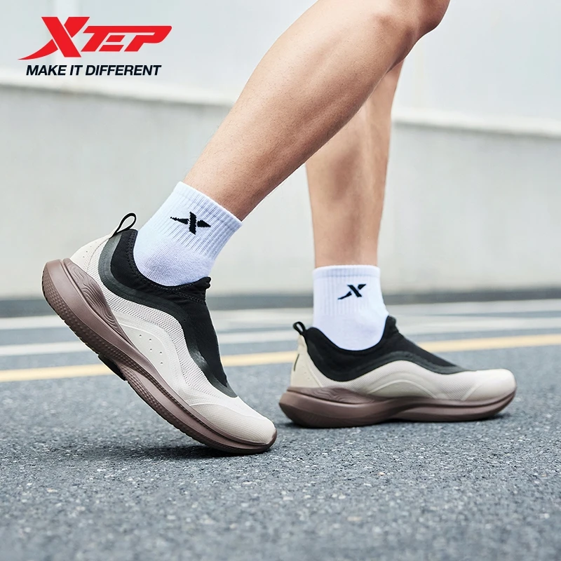 Xtep Soft Cube Running Shoes For Men 2025 Summer Slip-on Breathable Cushioning Wear-Resistant Lightweight Sneakers 875219110061