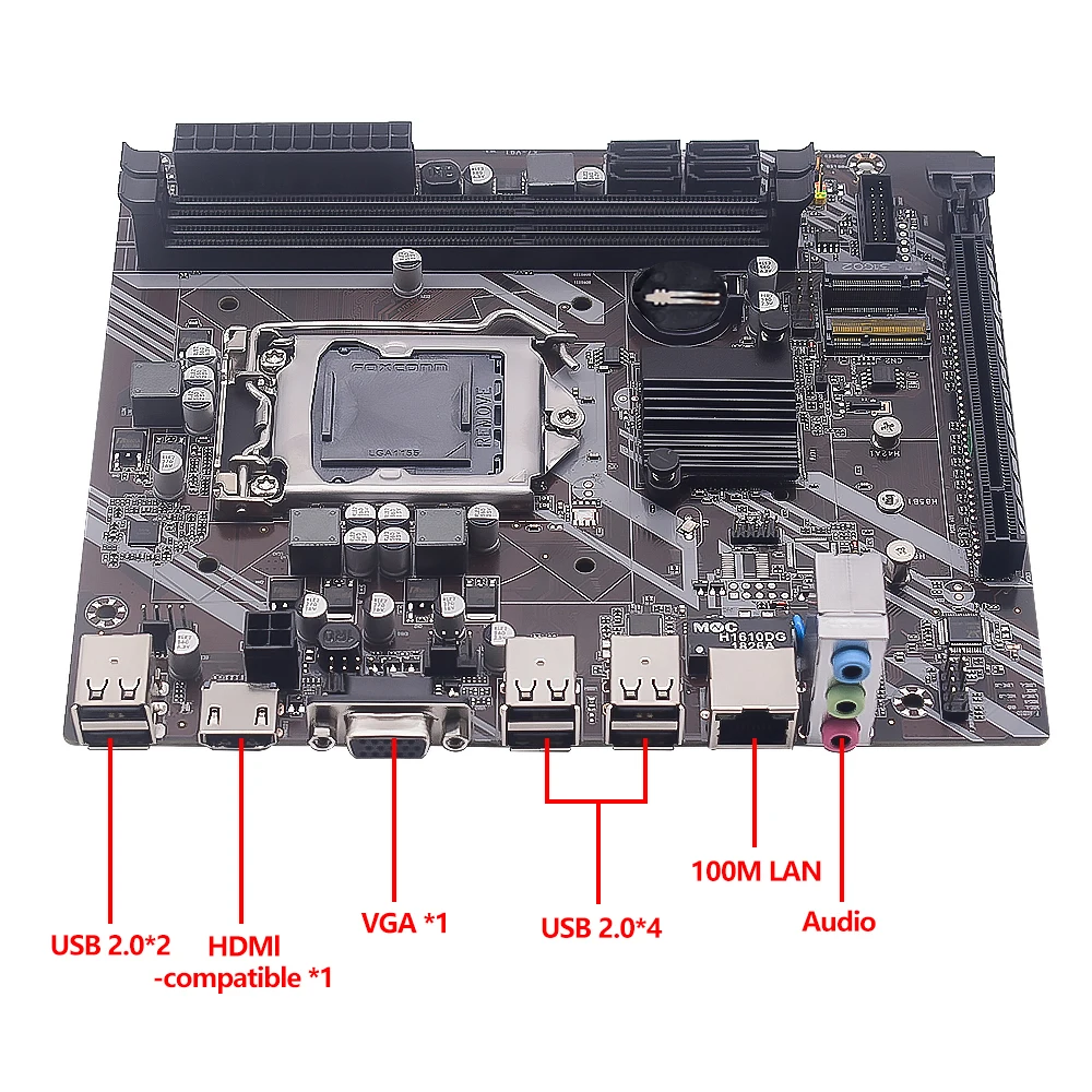 Imagem -04 - Mucai-motherboard H61 Ddr3 16gb 2x8gb Memória Ram 1600mhz com Processador Intel Core i5 3570 Cpu e Kit Lga 1155