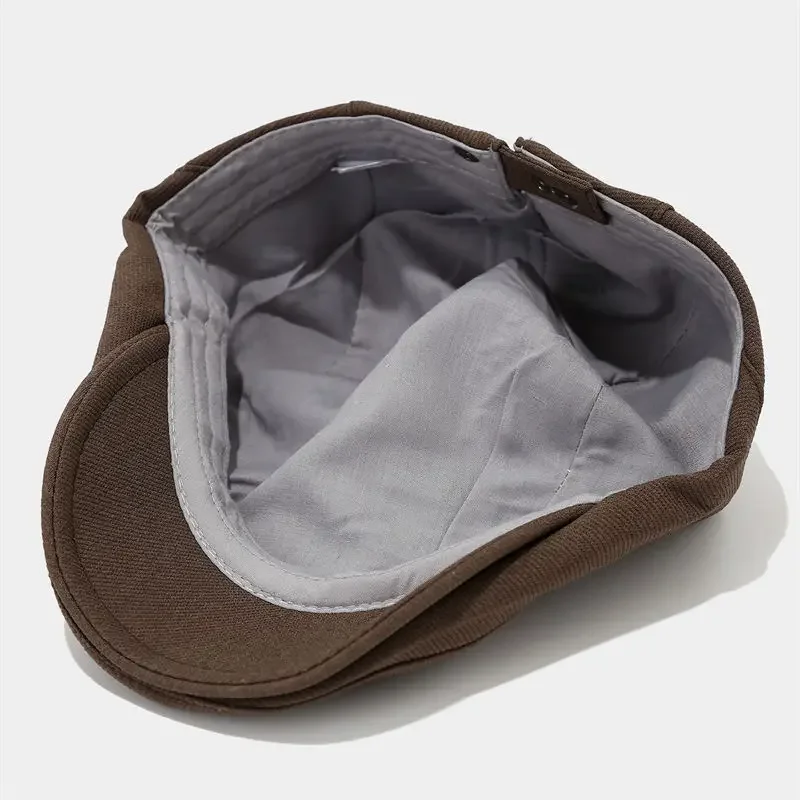 LDSLYJR quatre saisons coton solide casquettes de gavroche hommes casquette plate femmes peintre béret chapeaux 97