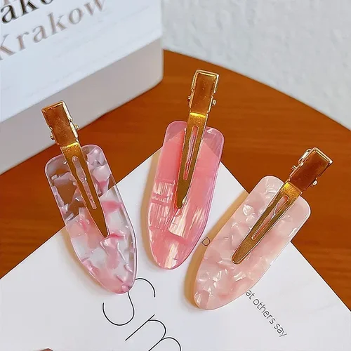 Imagen 2 del producto Clip de pico de pato para mujer, horquillas de pelo, herramienta de peinado, hoja de acetato sin costuras, color rosa Sakura Simple, 2/4 piezas