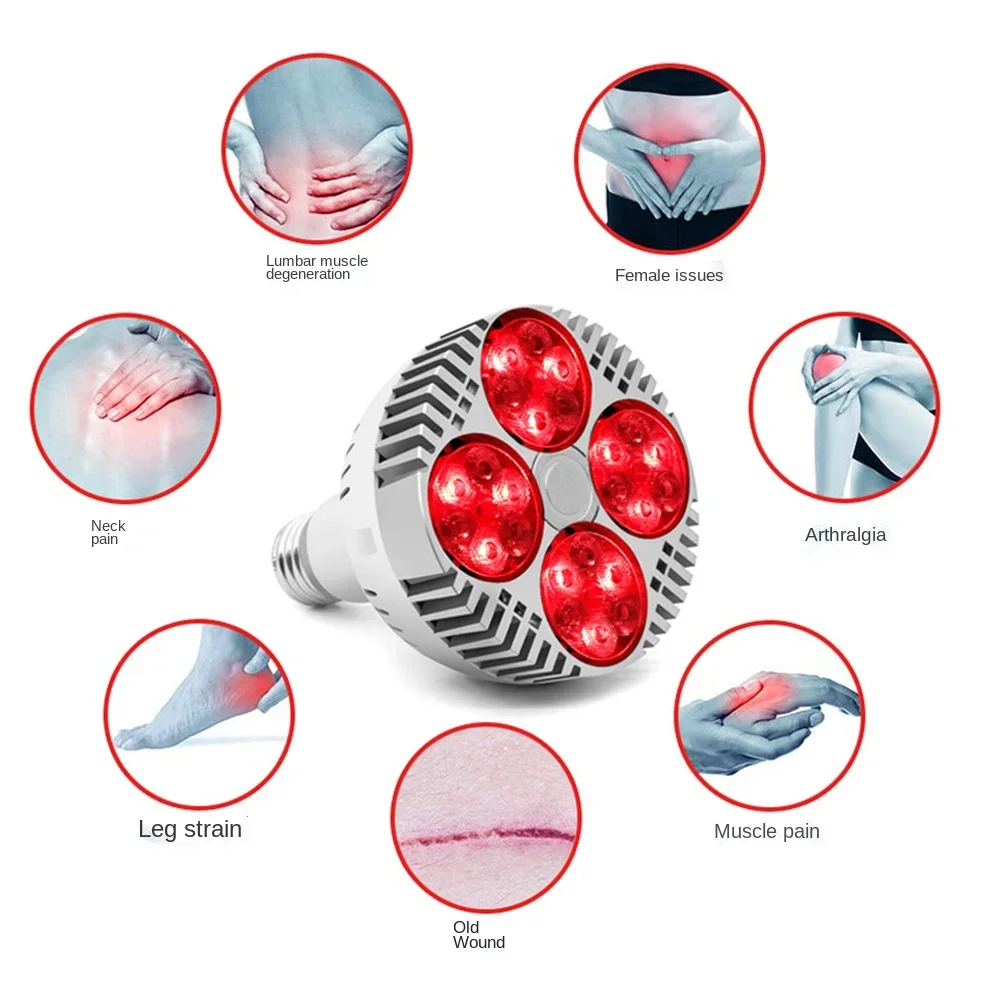 Infrared Red Light Therapy ,48W LED Red Light Therapy Device Red 660nm Infrared 850nm for Face Body, Skin Care Pain Relief E27