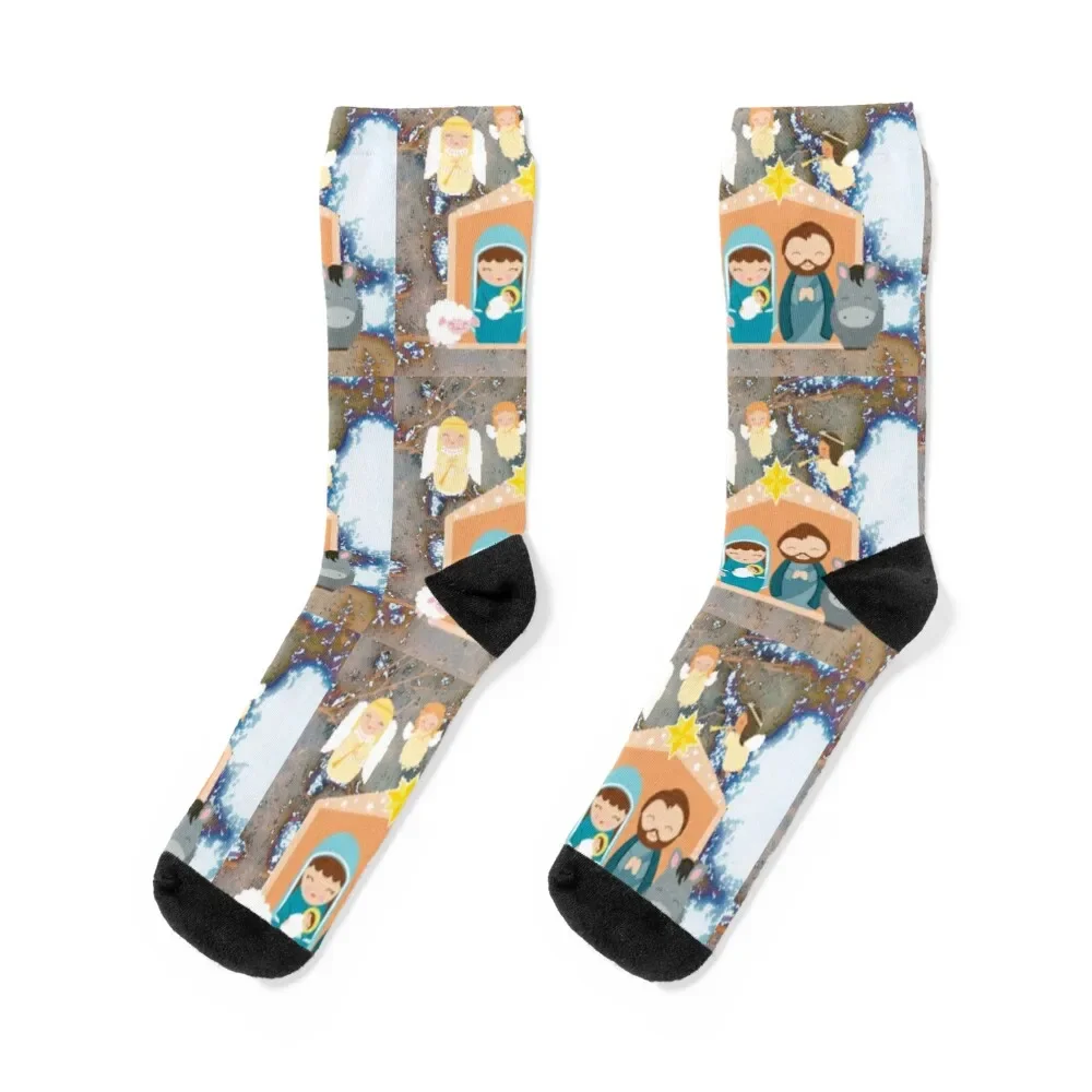 

Nativity scene Socks men cotton high quality kids FASHION Socks Men's Women's